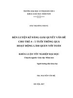 Rèn luyện kĩ năng giải quyết vấn đề cho trẻ 4 – 5 tuổi thông qua hoạt động làm quen với toán (2017) 