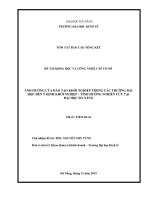 Ảnh hưởng của đào tạo khởi nghiệp trong các trường đại học đến ý định khởi nghiệp –tình huống nghiên cứu tại đại học đà nẵng 