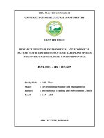 Research effects of environmental and ecological factors to the distribution of some rare plant species in xuan thuy national park, nam dinh province 