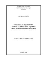 Tổ chức dạy học chương “ lượng tử ánh sáng – vật lí 12” theo mô hình peer instructon 