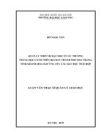 Quản lí thiết bị dạy học ở các trường trung học cơ sở trên địa bàn thành phố nha trang, tỉnh khánh hòa đáp ứng yêu cầu dạy học tích hợp 