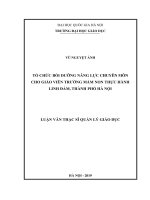 Tổ chức bồi dưỡng năng lực chuyên môn cho giáo viên trường mầm non thực hành linh đàm, thành phố hà nội 