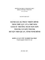 Đánh giá sự phát triển hình thái thể lực của trẻ mẫu giáo ở trường mầm non sơn thành, xã sơn thành, huyện nho quan, tỉnh ninh bình (2017) 