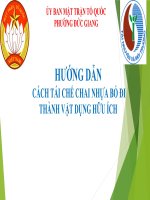 Hướng dẫn tái chế rác thải nhựa