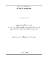 Vận dụng mô hình POHE trong quản lý hoạt động dạy học môn tin học tại trường cao đẳng an ninh nhân dân i 