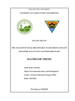 The analysis of total precipitable water from satellite and model data in viet nam from 2008 to 2017 
