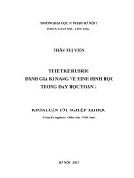 Thiết kế rubric đánh giá kĩ năng vẽ hình trong dạy học toán cho học sinh lớp 2 (2017) 