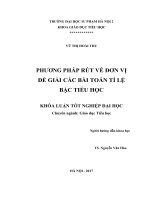Phương pháp rút về đơn vị để giải các bài toán tỉ lệ bậc tiểu học (2017) 