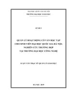 Quản lý hoạt động cố vấn học tập cho sinh viên đại học quốc gia hà nội nghiên cứu trường hợp tại trường đại học công nghệ 