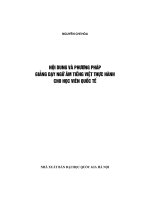 Nội dung và phương pháp giảng dạy ngữ âm tiếng việt thực hành cho học viên quốc tế 