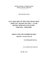 Lựa chọn một số trò chơi nhằm phát triển sức nhanh cho trẻ 5 – 6 tuổi trường mầm non ngô quyền – vĩnh yên – vĩnh phúc (2017) 