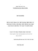 RÈN LUYỆN THAO TÁC TRÍ TUỆ ĐẶC BIỆT HOÁ VÀ KHÁI QUÁT HÓA CHO HỌC SINH TRONG DẠY HỌC GIẢI TOÁN CHƯƠNG “TỨ GIÁC” Ở LỚP 8 THCS