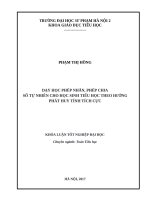 Dạy học phép nhân, phép chia số tự nhiên cho học sinh tiểu học theo hướng phát huy tính tích cực (2017) 