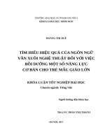 Tìm hiểu hiệu quả của ngôn ngữ văn xuôi nghệ thuật với việc phát triển một số năng lực cơ bản cho trẻ mẫu giáo lớn (2017) 