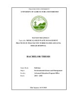 Medical solid waste management practices in thai nguyen tuberculosis and lung disease hospital 