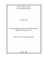 Vận dụng mô hình giáo dục STEM trong dạy học sinh học 8, trung học cơ sở 