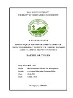 Effects of ph on the growth and development of cordyceps militaris at institute forestry research and development, thai nguyen province 