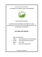 Learning about monitoring methods of water environment in thai nguyen center for resources and environment monitoring 