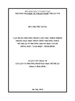 Vận dụng phương pháp làm việc theo nhóm trong dạy học phân môn thường thức mĩ thuật ở trường trung học cơ sở đông sơn   tam điệp   ninh bình (tt) 
