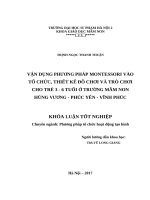 Vận dụng phương pháp montessori vào tổ chức, thiết kế đồ chơi cho trẻ 3 – 6 tuổi trong trường mầm non hùng vương – phúc yên – vĩnh phúc (2017) 