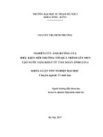 Nghiên cứu ảnh hưởng của điều kiện môi trường đến quá trình lên men lactic tạo nước giải khát từ tảo xoắn spirulia (2017) 