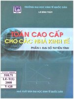Toán cao cấp cho các nhà kinh tế  phần 1, đại số tuyến tính 