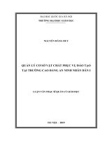 Quản lý cơ sở vật chất phục vụ đào tạo trong trường cao đẳng an ninh nhân dân i 