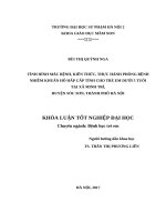 Tình hình mắc bệnh, kiến thức, thực hành phòng bệnh nhiễm khuẩn hô hấp cấp tính cho trẻ em dưới 5 tuổi tại xã minh trí, huyện sóc sơn, thành phố hà nội (2017) 