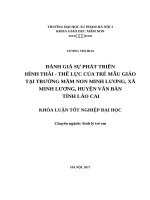 Đánh giá sự phát triển hình thái   thể lực của trẻ mẫu giáo tại trường mầm non minh lương, xã minh lương, huyện văn bàn, tỉnh lào cai (2017) 