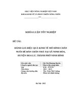 ĐÁNH GIÁ HIỆU QUẢ KINH tế mô HÌNH CHĂN NUÔI dê bán CHĂN THẢ tại xã NINH hòa, HUYỆN HOA lư, THÀNH PHỐ NINH BÌNH 