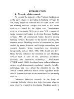 Summary of Doctoral thesis: Studying the intention to use Ebanking services of customers at Vietnamese commercial banks