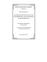 Summary of Doctoral thesis: Factors influencing loyalty of customers for 4 and 5 star hotels in Ho Chi Minh city