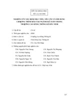 Đề tài khoa học: Nghiên cứu xác định mục tiêu, yêu cầu và nội dung chương trình đào tạo ngành kế toán trong trường Cao đẳng Thống kê Bắc Ninh