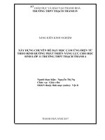 Xây dựng chuyên đề dạy học cảm ứng điện từ theo đinh hướng phát triển năng lực cho học sinh lớp 11 trường THPT thạch thành 4 