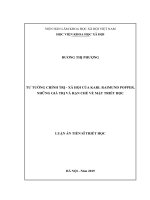 Luận án tiến sĩ Triết học: Tư tưởng chính trị - xã hội của Karl Raimund Popper. Những giá trị và hạn chế về mặt triết học