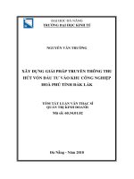 Tóm tắt luận văn Thạc sĩ Quản trị kinh doanh: Xây dựng giải pháp truyền thông thu hút vốn đầu tư vào Khu công nghiệp Hoà Phú tỉnh Đắk Lắk