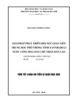 Tóm tắt luận án Tiến sĩ Giáo dục học: Giải pháp phát triển đội ngũ giáo viên trung học phổ thông tỉnh Xaynhabuli nước Cộng hoà dân chủ nhân dân Lào