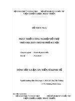 Tóm tắt luận án Tiến sĩ Kinh tế: Phát triển công nghiệp hỗ trợ trên địa bàn thành phố Hà Nội