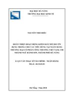 Tóm tắt luận văn Thạc sĩ Quản trị kinh doanh: Hoàn thiện hoạt động kiểm soát rủi ro tín dụng trong cho vay tiêu dùng tại Ngân hàng Thương mại cổ phần Công thương Việt Nam, chi Nhánh Ngũ