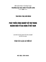 Tóm tắt luận văn Tiến sĩ Kinh tế: Phát triển công nghiệp hỗ trợ trong ngành điện tử gia dụng ở Việt Nam