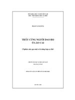 Tóm tắt luận văn Tiến sĩ Văn hóa học: Thầy cúng người Dao Họ ở Lào Cai (Nghiên cứu qua một số trường hợp cụ thể)
