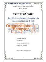Bài tập cá nhân Hành vi tổ chức: Thực hành các phương pháp nghiên cứu hành vi cá nhân trong tổ chức