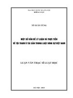Một số vấn đề lý luận và thực tiễn về tội tham ô tài sản trong luật hình sự việt nam 