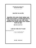 Tóm tắt luận án Tiến sĩ Kỹ thuật: Nghiên cứu giải pháp nâng cao hiệu quả quản lý phân bùn bể tự hoại cho các đô thị Việt Nam - Nghiên cứu điển hình cho thành phố Hà Nội