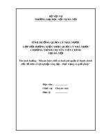 Tiểu luận Tình huống quản lý nhà nước lớp bồi dưỡng kiến thức quản lý nhà nước chương trình chuyên viên chính tại Hà Nội: Khoán biên chế và kinh phí quản lý hành chính đối với đơn vị sự