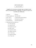 Đề tài khoa học: Nghiên cứu xây dựng cơ sở dữ liệu cập nhật cơ sở đăng ký kinh doanh cá thể phục vụ công tác quản lý và công tác thống kê