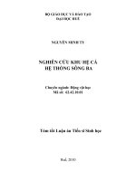 Tóm tắt luận văn Tiến sĩ Sinh học: Nghiên cứu khu hệ cá hệ thống sông Ba