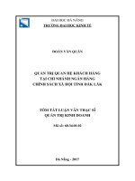 Tóm tắt luận văn Thạc sĩ Quản trị kinh doanh: Quản trị quan hệ khách hàng tại chi nhánh Ngân hàng chính sách xã hội Tỉnh Đăk Lăk