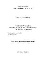 Tóm tắt Luận án tiến sĩ Kỹ thuật: Nghiên cứu ảnh hưởng của một số yếu tố đến tác dụng xuyên của đầu đạn xuyên thép