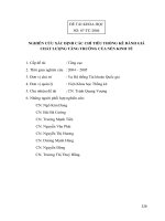 Đề tài khoa học: Nghiên cứu xác định các chỉ tiêu thống kê đánh giá chất lượng tăng trưởng của nền kinh tế